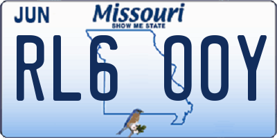 MO license plate RL6O0Y
