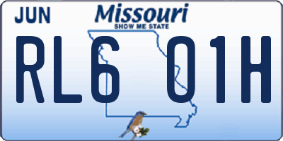 MO license plate RL6O1H