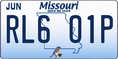 MO license plate RL6O1P