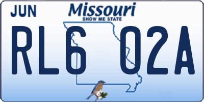 MO license plate RL6O2A