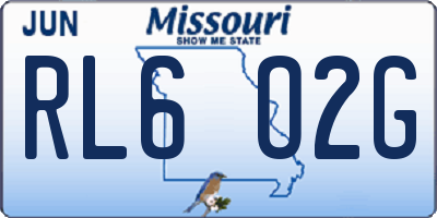MO license plate RL6O2G