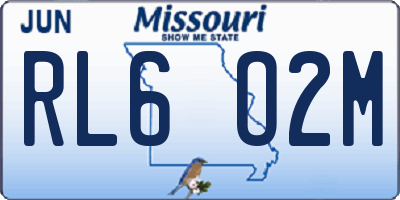 MO license plate RL6O2M