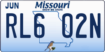 MO license plate RL6O2N