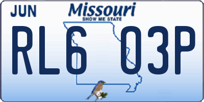 MO license plate RL6O3P