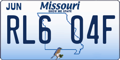MO license plate RL6O4F