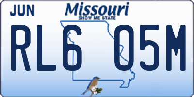 MO license plate RL6O5M