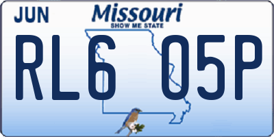 MO license plate RL6O5P