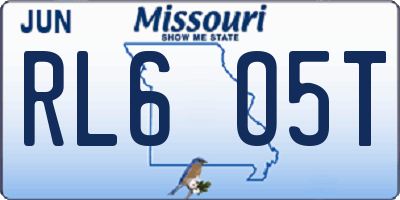 MO license plate RL6O5T