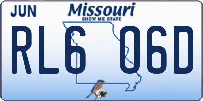 MO license plate RL6O6D