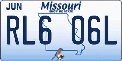 MO license plate RL6O6L