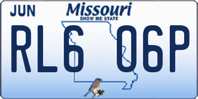 MO license plate RL6O6P