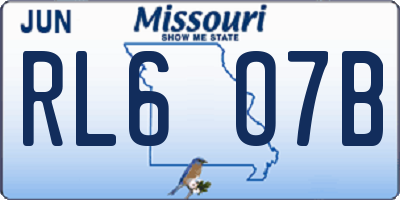 MO license plate RL6O7B