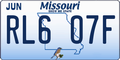 MO license plate RL6O7F
