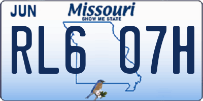 MO license plate RL6O7H