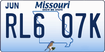 MO license plate RL6O7K