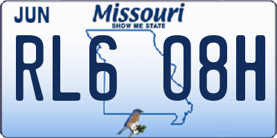 MO license plate RL6O8H