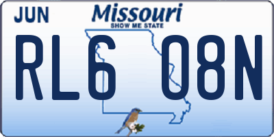 MO license plate RL6O8N
