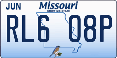 MO license plate RL6O8P