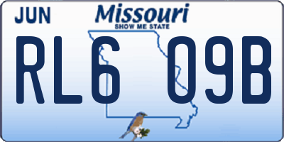 MO license plate RL6O9B