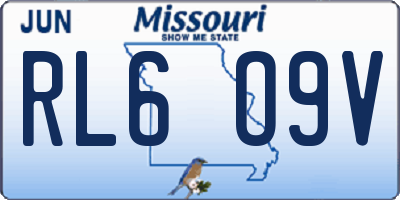 MO license plate RL6O9V