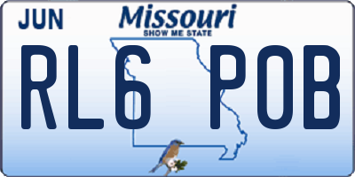 MO license plate RL6P0B