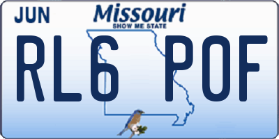 MO license plate RL6P0F