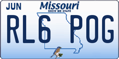 MO license plate RL6P0G