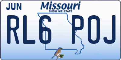 MO license plate RL6P0J