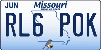 MO license plate RL6P0K