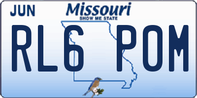 MO license plate RL6P0M