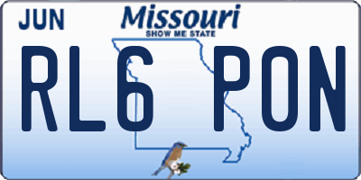 MO license plate RL6P0N