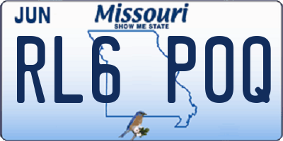 MO license plate RL6P0Q
