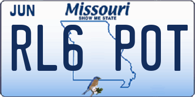 MO license plate RL6P0T