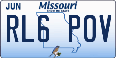 MO license plate RL6P0V
