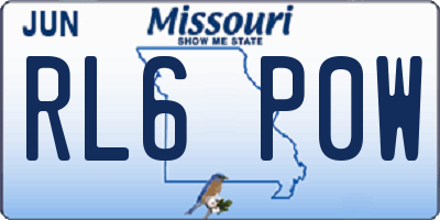 MO license plate RL6P0W