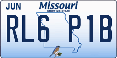 MO license plate RL6P1B