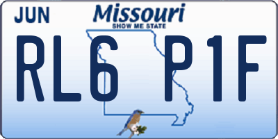 MO license plate RL6P1F