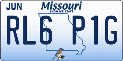 MO license plate RL6P1G