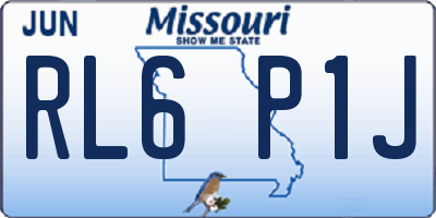 MO license plate RL6P1J