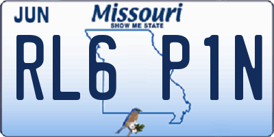 MO license plate RL6P1N