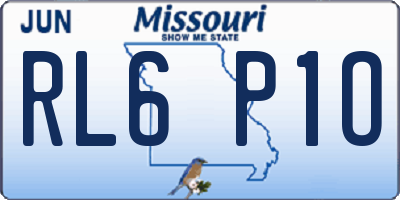 MO license plate RL6P1O