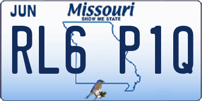 MO license plate RL6P1Q