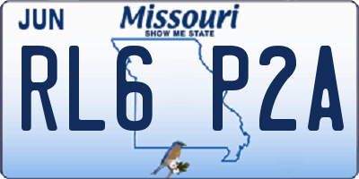 MO license plate RL6P2A