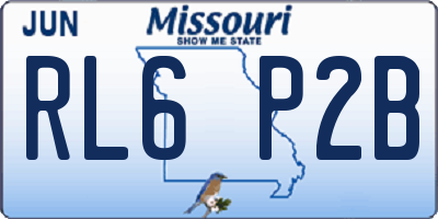 MO license plate RL6P2B