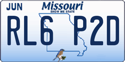 MO license plate RL6P2D