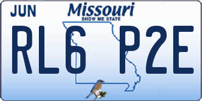 MO license plate RL6P2E