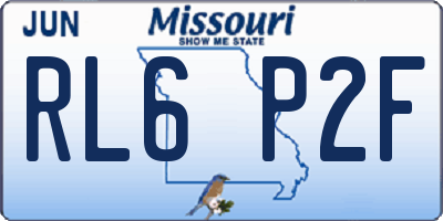 MO license plate RL6P2F