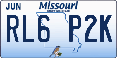 MO license plate RL6P2K