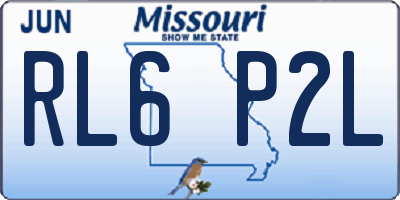 MO license plate RL6P2L