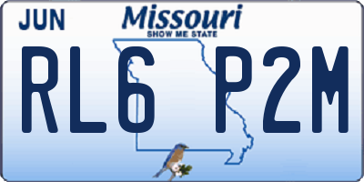 MO license plate RL6P2M